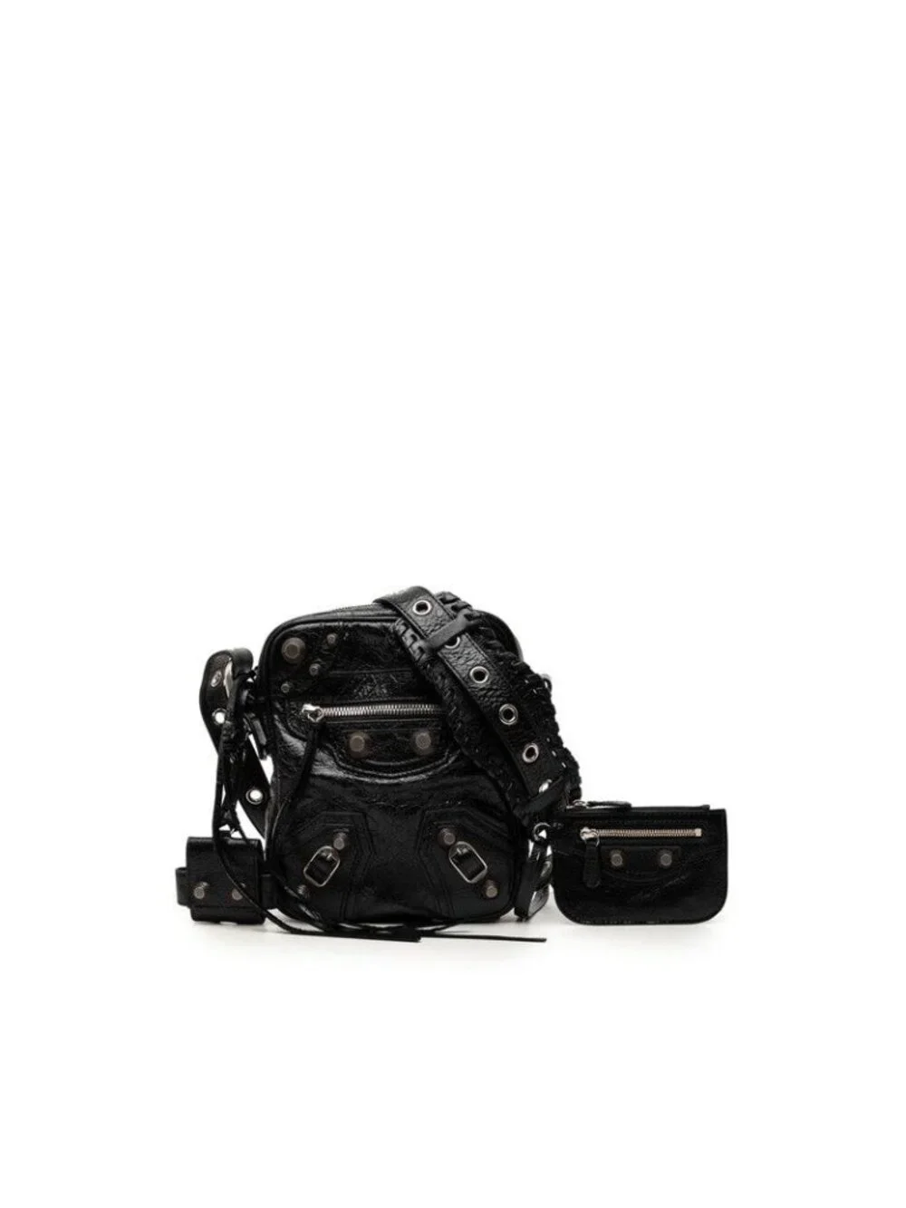 Balenciaga le Cagole Crossbody Shoulder Bag Black Leather